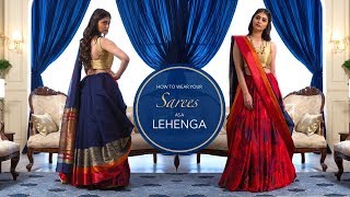 How To Wear A Saree As A Lehenga  Saree Hacks [upl. by Yenohtna855]