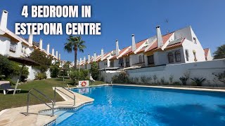 ESTEPONA TOWNHOUSE FOR SALE 4 BEDR PRIVATE GARAGE MASSIVE BASEMENT AND POOL 696000 enovaestates [upl. by Irep677]