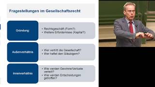 Vorlesung Gesellschaftsrecht 1  Einführung [upl. by Cody]