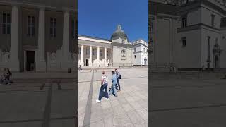 Beautiful Cathedral Square in Vilnius Lithuania travel oldtown europe lithuania vilnius [upl. by Dolf]