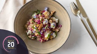 Couscous met rodekool geitenkaas en appel  Klaar in 20 minuten [upl. by Aynotan428]