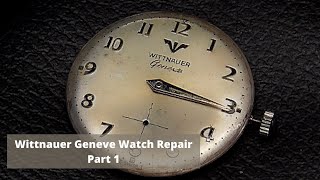 Vintage Swiss Wittnauer Geneve Mechanical Watch RepairDisassembling Part 1 Watch Repair Tutorial [upl. by Ruthi998]