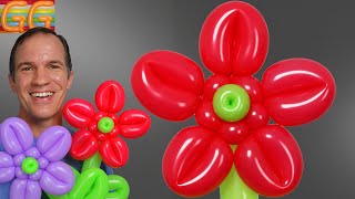 como hacer flores con globos  globoflexia flor  como hacer figuras con globos [upl. by Nnanerak1]