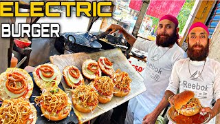 जम्मू के स्पेशल ELECTRIC ⚡ BURGER । king of Burger in Jammu। Street food india [upl. by Lundberg]