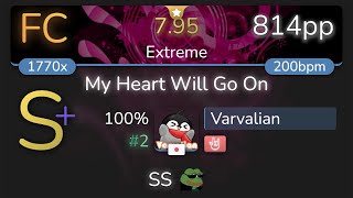 Varvalian  DragonForce  My Heart Will Go On Extreme HR SS 2 814pp FC  osu [upl. by Rehpotirhc637]