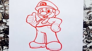 Como dibujar a Mario bros  how to draw mario bros  como desenhar o mario bros [upl. by Airetnahs]