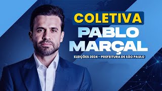 COLETIVA COM IMPRENSA PABLO MARÇAL FALA SOBRE DEBATE NOVA PESQUISA PREFEITURA SP 2024 E MAIS [upl. by Eeldivad]