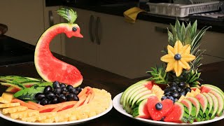 2 Super Fruit Platter Watermelon Decoration Ideas  Gaye Holuds Fruits Decoration [upl. by Oisinoid]