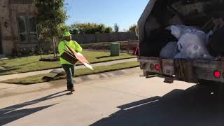 Irving Solid Waste Services CCC Heil Rear End Loader Garbage Truck Part 1 [upl. by Siubhan223]