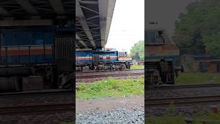 Grand entry double Wdp4d locomotive freightindianbest powerfulmotivationshorts videoviralshort [upl. by Noitna]