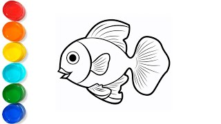 fish Drawing  Easy Fish Drawing [upl. by Jack840]