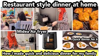 Midea air fryer made it easy to prepare dinner for a big family dinner recipe crumb topped salmon [upl. by Giverin300]