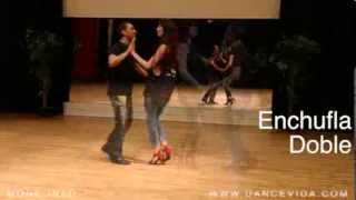 Salsa Basic Tutorial 7  Salsa Cubana  Enchufla Doble [upl. by Harl]