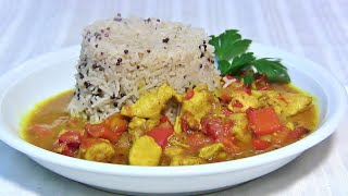 Hähnchen Curryschnelles Chicken Curry mit KokosmilchHähnchen Geschnetzeltes mit Curry und Paprika [upl. by Ydnac]