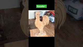 Chicken Rooster by wood carving shorts shortsfeed [upl. by Enal]