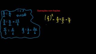 Divisão e potencia em frações [upl. by Dnaletak]