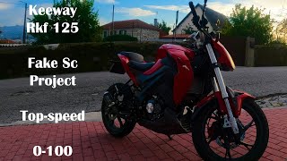 KEEWAY RKF 125  TOPSPEED 0100 FAKE SCPROJECT EXHAUST SOUND [upl. by Lubbi159]