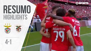 Highlights  Resumo Benfica 41 Santa Clara Liga 1819 34 [upl. by Ellenrahs]