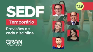 Concurso SEDF Temporário  Previsões de Cada Disciplina [upl. by Patrizius210]