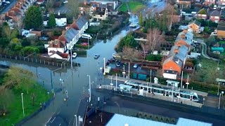 Floods in Nottingham 4th January 2024 drone [upl. by Atirrehs]