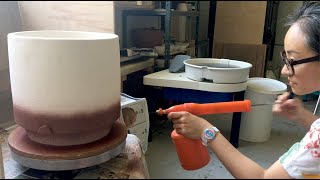 Spray glazing ceramics [upl. by Kaule]