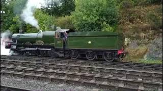 Hagley Hall Leaving Shed at Bewdley [upl. by Aikimat]