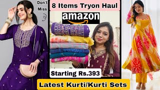 😃 Amazon KurtiKurti Set Haul Starting Rs393 Amazon Partywear KurtisPerfumes etc❤️l Amazon Haul [upl. by Ycnalc]