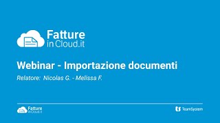 Importazione documenti da Fatture in Cloud a TS Studio Webinar Commercialisti [upl. by Tarton]