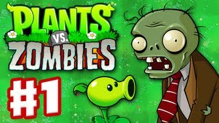 Plants vs Zombies  Gameplay Walkthrough Part 1  World 1 HD [upl. by Niboc]