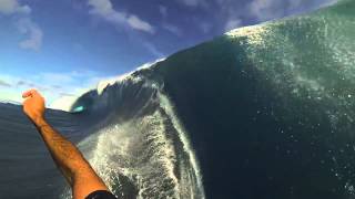 quotGarrett McNamaraquot quotTeahupooquot quotTahitiquot 3 angles quotGoProquot survived wipeout [upl. by Greenburg]