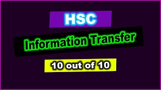 HSC Information Transfer  HSC Question no 2 Information Transfer  Information transfer HSC [upl. by Marabelle]