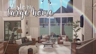 2 story large family home full tour  interior ୨୧  bloxburg speedbuild  luminto [upl. by Solange]