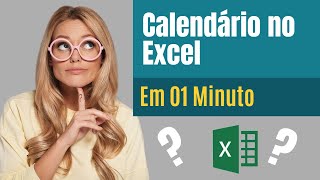 como criar um calendário no Excel em 1 minuto [upl. by Okuy]