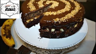 vegane Schokobananentorte Rezept  vegan ChocolateBanana Cake Recipe GERENG [upl. by Ferguson951]