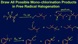 Drawing all the monochlorination products Constitutional and stereoisomers [upl. by Darice]