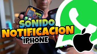 👉 Como CAMBIAR el SONIDO de NOTIFICACIONES de WHATSAPP en IPHONE 🔥 2024 [upl. by Yeargain]