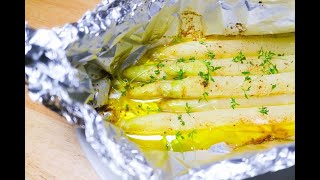 Spargel im Backofen zubereiten  Prepare Asparagus in the Oven Recipe Video [upl. by Morrell95]