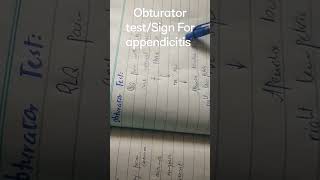 obturator signExamination of appendicitisdiagnosis of appendicitis appendicitis medico [upl. by Aneehsram]