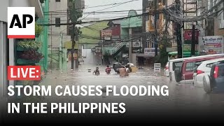 LIVE Slowmoving storm causes flooding in the Philippines [upl. by Salot521]