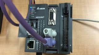 AS300 CANOPEN DEMO with 11 Delta VFD C2000 [upl. by Anatnom]