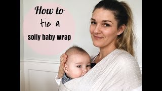 How to tie a solly baby wrap  NEWBORN amp CLASSIC carry tutorial [upl. by Jaine]