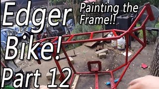 Painting the Frame  Custom Motorcycle  Dirt Bike Frame Paint Job Edger Bike Project Part 12 [upl. by Thirza]