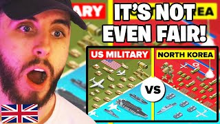 Brit Reacts to UNITED STATES vs NORTH KOREA  2024 MilitaryArmy Comparison [upl. by Pearla]