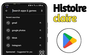 Comment effacer lhistorique des recherches sur Play Store 2024 [upl. by Saleme]