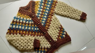 CROCHET cardigan  jacket for boys and girls size6 months To 5years [upl. by Lilla]