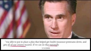 Health Care Mitt Romney flipflops on Health Care  WhichMittcom [upl. by Carolyn784]