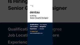 Dentsu is hiring Senior Graphic Designer  Simplified job [upl. by Wilder]