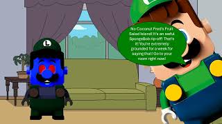 Dark Lego Luigi Says quotYes Coconut Freds Fruit Salad Islandquot  Grounded [upl. by Casmey697]