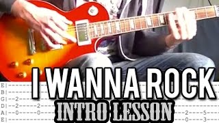 Twisted Sister  I Wanna Rock Intro Lesson With Tabs [upl. by Yarahs787]