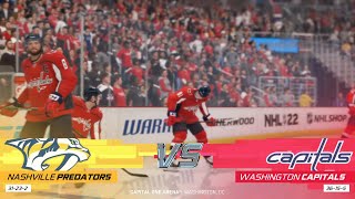 NHL 22 Full Match  Nashville Predators vs Washington Capitals  Simulation [upl. by Yovonnda]